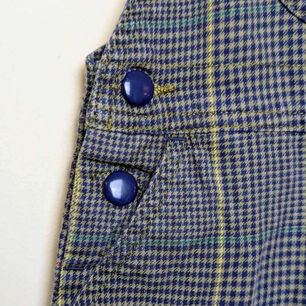 Vintage Gymboree Houndstooth Golf Print Rainbow Tag 90s Overalls X-Small